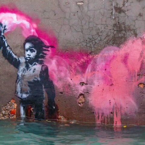 Anche l'arte di Bansky annega