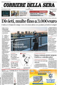 il corriere della sera prima pagina 25 marzo 2020