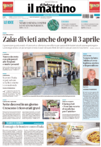 il mattino di padova prima pagina 25 marzo 2020