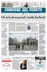 il corriere del veneto prima pagina 25 marzo 2020