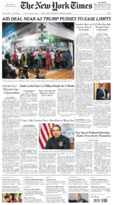 the new york times prima pagina 25 marzo 2020