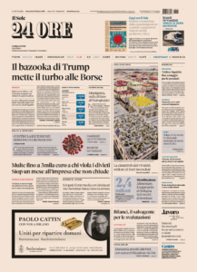 il sole 24 ore prima pagina 25 marzo 2020