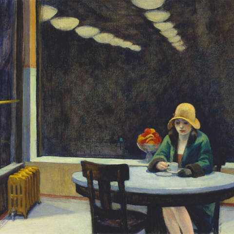 Edward Hopper, "Automat", 1927, Pittura a olio, 71 cm x 91 cm