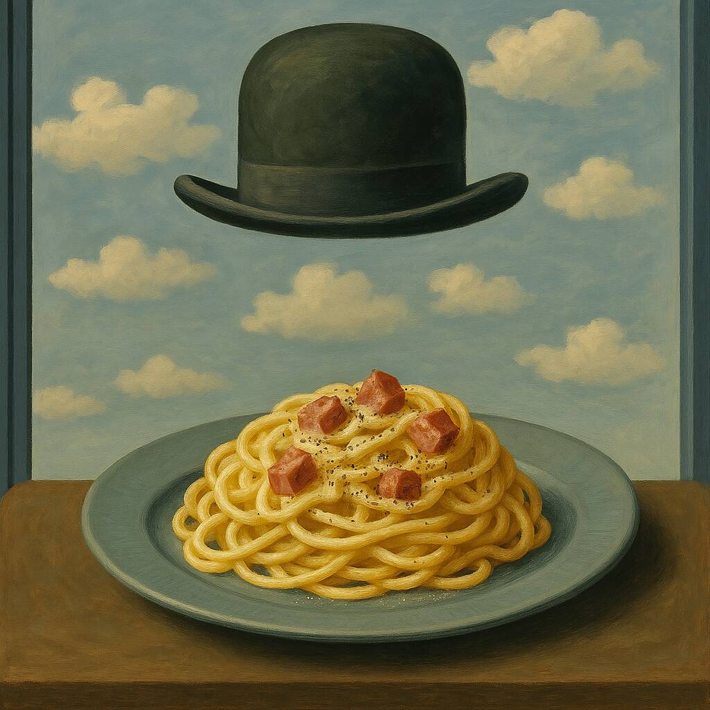 carbanara magritte by AI