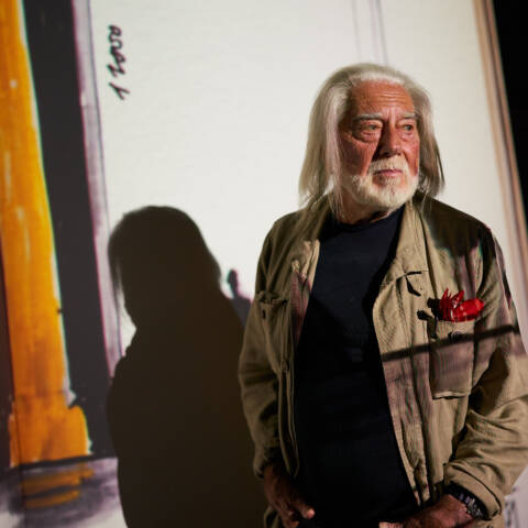 Fabrizio Plessi in una foto di archivio (Ph. courtesy Fabrizio Plessi per Fondazione Alberto Peruzzo per la mostra Nero Oro)